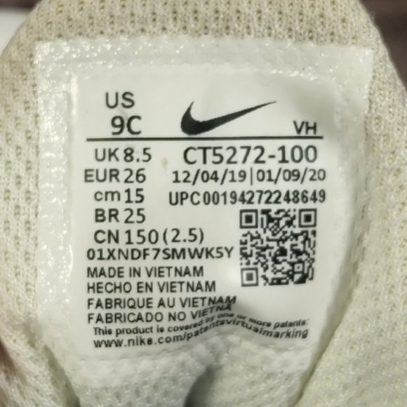 NIKE DOWNSHIFTER 10 Kids Youth Girl's 9C Fabel Fire White Pink Shoes Sneakers - Picture 9 of 9